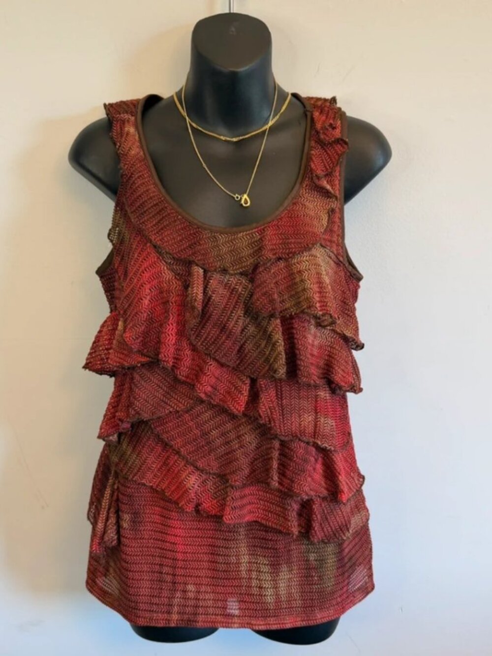 Y2K Ruffle Mesh Tank Top
